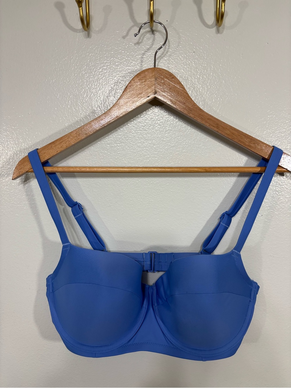 Aerie Blue Lightly Lined Underwire Bikini Top Size 36DD NEW